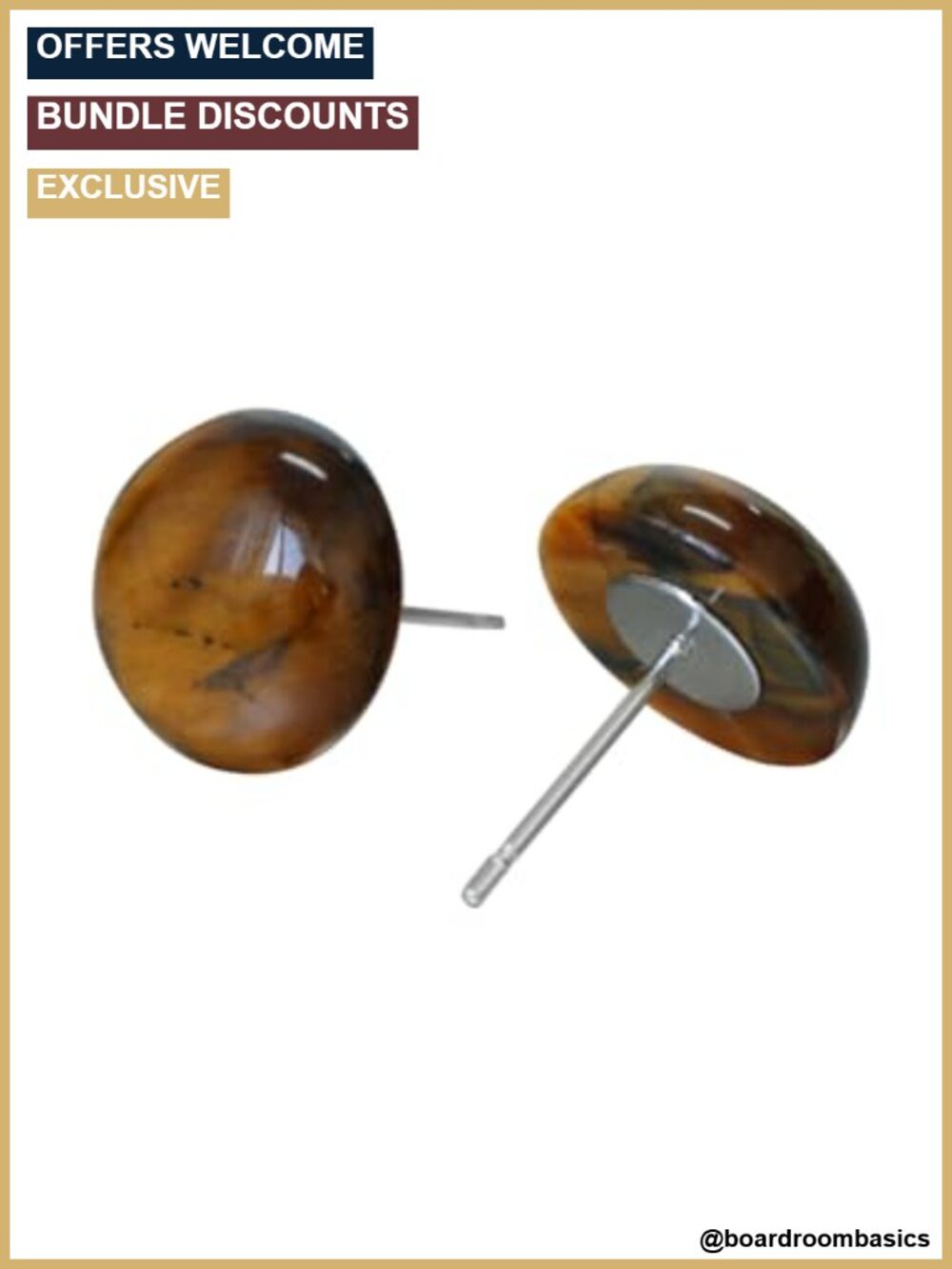 Handmade Gemstone Stud Earrings Hypoallergenic Surgical Steel